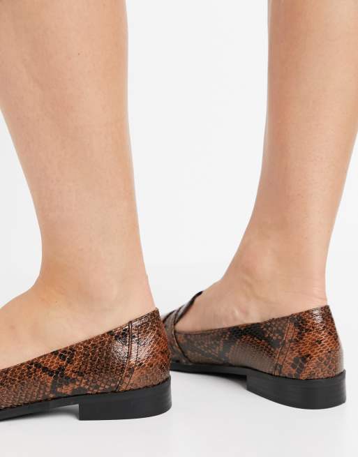 ASOS DESIGN Mae Mocassins boucle et bout pointu Python