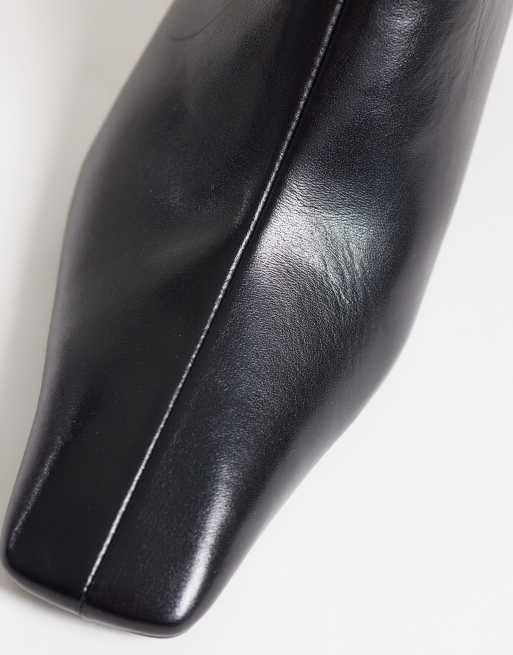 ASOS DESIGN Maeve mules de piel en negro, 3 de 4
