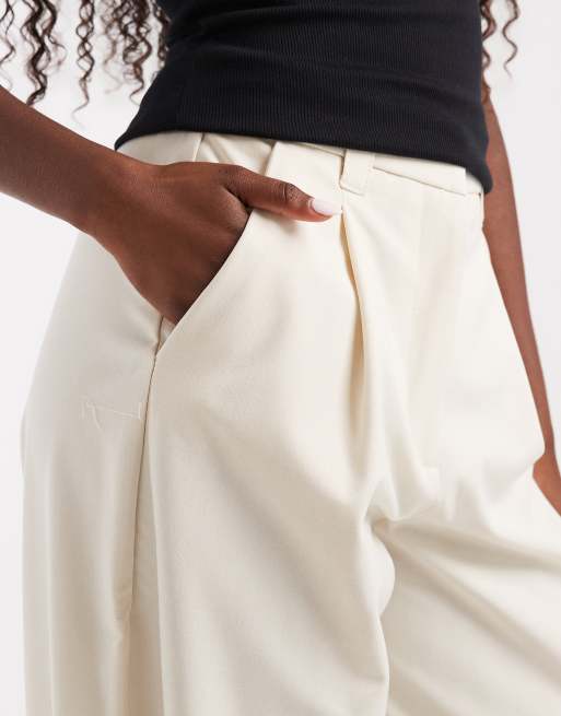 ASOS DESIGN maßgeschneiderte Barrel-Hose in Wollweiß, 3 von 5