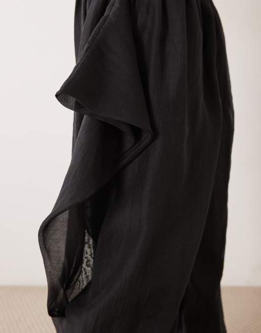 ASOS DESIGN maßgeschneiderte Hose mit Wasserfalleffekt und Ballonform in Schwarz, 4 von 5