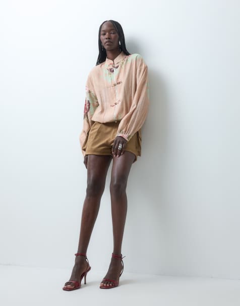 ASOS DESIGN maßgeschneiderte Utility-Shorts in Hellbraun - view 1
