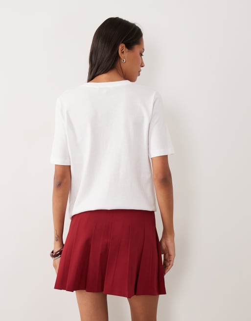 ASOS DESIGN maßgeschneiderter Plisseerock in Dunkelrot, 4 von 5