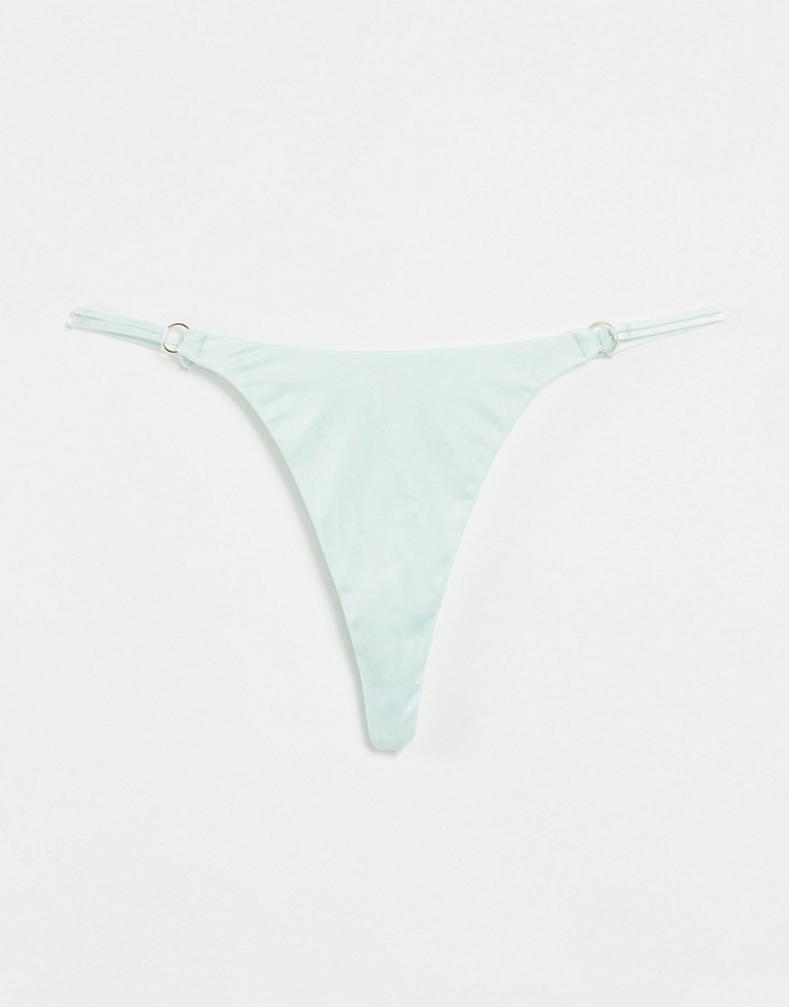 ASOS DESIGN Maggie microfibre thong with multi straps in mint green