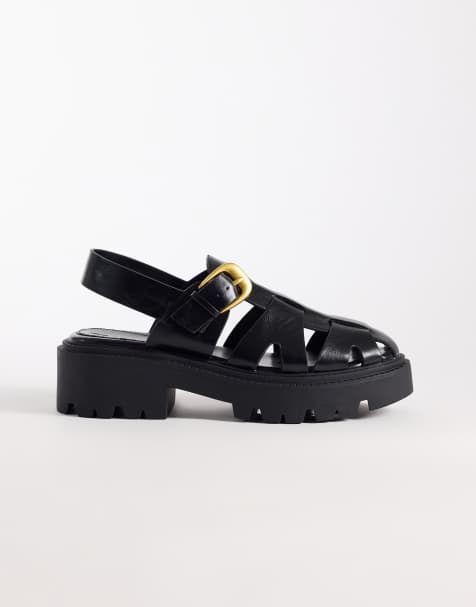 ASOS DESIGN - Magic - Chaussures style pêcheur à semelle chunky - Noir - view 1