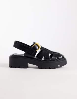 Asos Design Magic Chunky Fisherman Shoes In Black