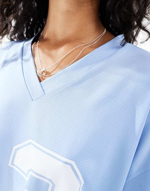 ASOS DESIGN - Maglia blu stile college football blu con grafica, 3 di 4
