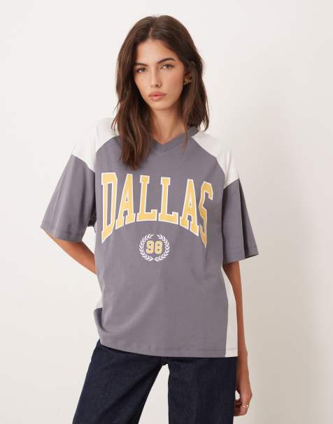 ASOS DESIGN - Maglia da football color nero corvino con scritta Dallas - view 1