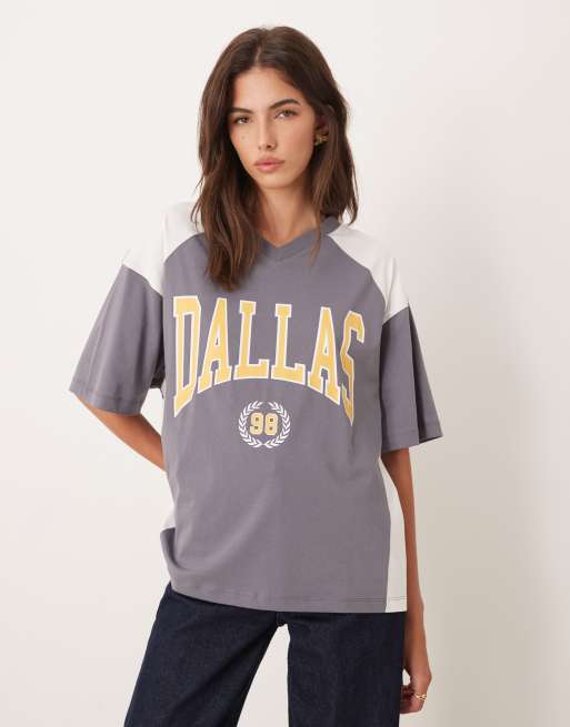 ASOS DESIGN - Maglia da football color nero corvino con scritta Dallas