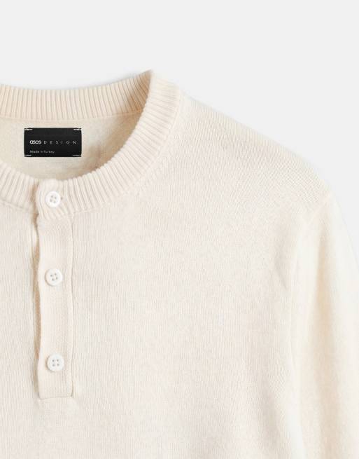ASOS DESIGN - Maglia serafino attillata a maniche corte écru, 10 di 10