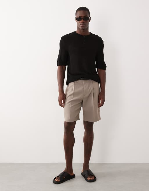 ASOS DESIGN - Maglia serafino comoda nera a coste, 2 di 5