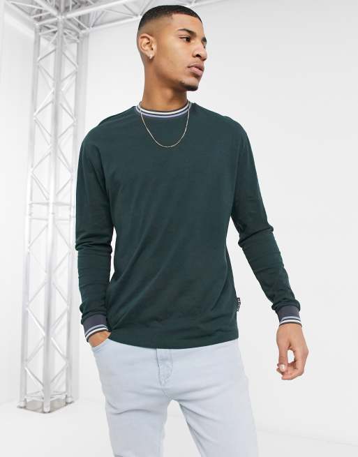 ASOS DESIGN - Maglietta a maniche lunghe comoda verde