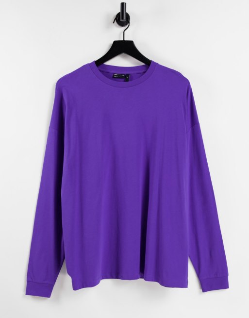 ASOS DESIGN - Maglietta a maniche lunghe oversize viola - PURPLE