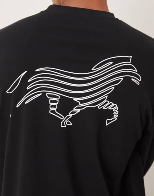 ASOS DESIGN - Maglietta a maniche lunghe pesante nera con grafica Street, 5 di 5