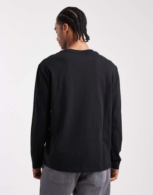 ASOS DESIGN - Maglietta a maniche lunghe vestibilità comoda pesante nera, 3 di 5