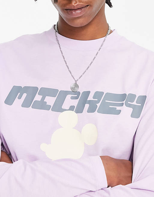 Asos Uomo Abbigliamento Top e t-shirt T-shirt T-shirt a maniche lunghe Maglietta a maniche lunghe con stampe di Topolino Disney 