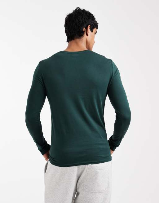 ASOS DESIGN - Maglietta attillata a maniche lunghe verde scuro premium in cotone SUPIMA®, 3 di 5
