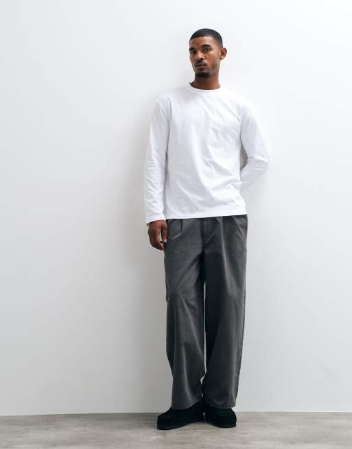 ASOS DESIGN - Maglietta basic vestibilità comoda a maniche lunghe bianca, 2 di 5