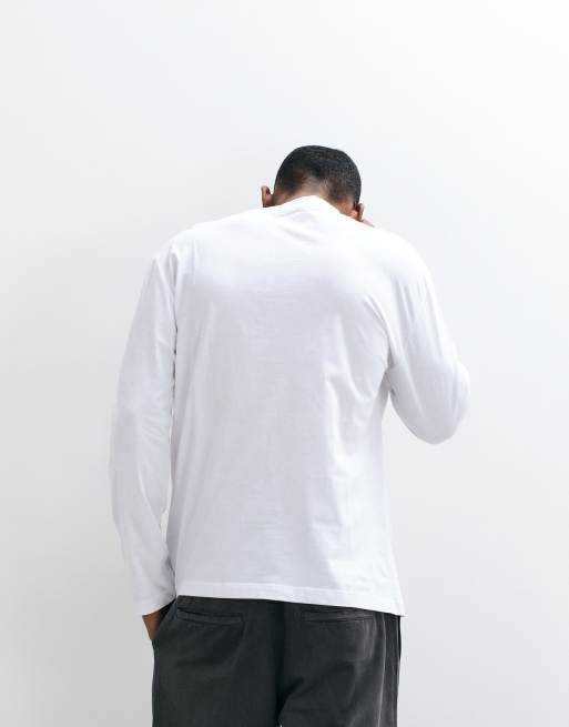 ASOS DESIGN - Maglietta basic vestibilità comoda a maniche lunghe bianca, 5 di 5