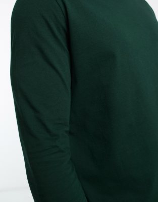 Maglietta girocollo a maniche lunghe verde scuro - ASOS DESIGN T-shirt donna  - immagine1