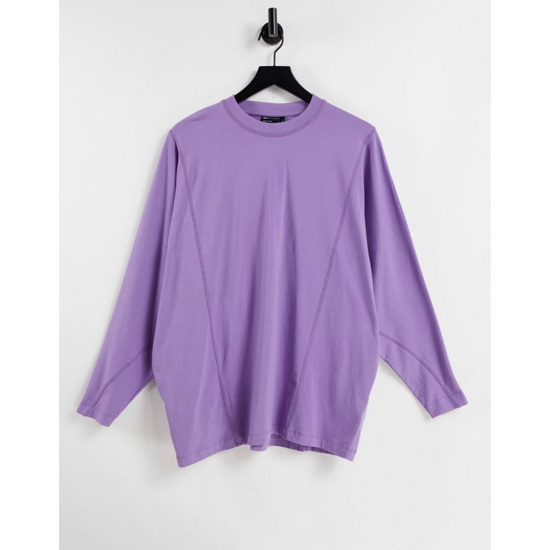 T-shirt tinta unita rvOll DESIGN - Maglietta oversize a maniche lunghe ad ali di pipistrello viola