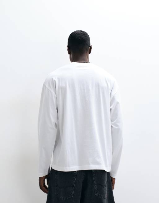ASOS DESIGN - Maglietta oversize a maniche lunghe bianca con grafica Tokyo, 3 di 5