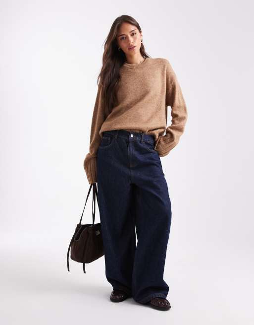 ASOS DESIGN - Maglione color moka con maniche ampie, 3 di 4