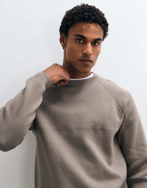 ASOS DESIGN maglione comodo in maglia compatta color tortora, 1 di 5