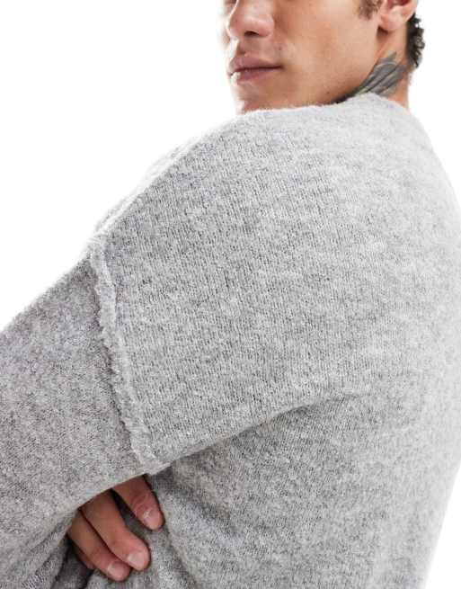 ASOS DESIGN - Maglione comodo leggero grigio chiaro testurizzato, 2 di 4