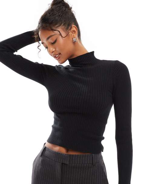 ASOS DESIGN - Maglione con collo a imbuto nero - view 1
