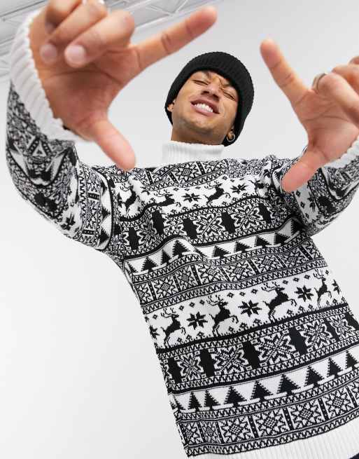ASOS DESIGN - Maglione natalizio con stampa Fair Isle per lui e per lei, 2 di 3