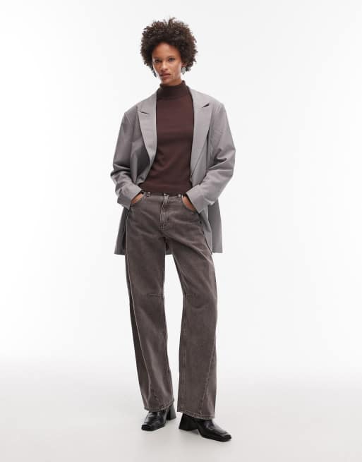 ASOS DESIGN - Maglione con collo alto sottile marrone cioccolato, 2 di 4
