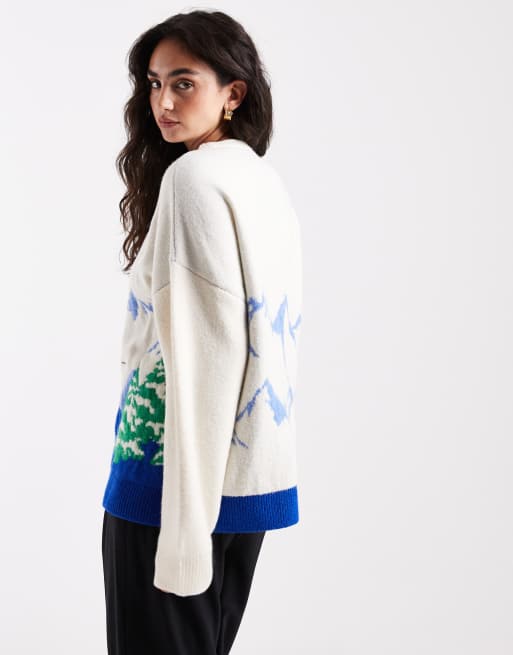 ASOS DESIGN - Maglione con motivo di paesaggio ispirato allo sci, 3 di 4