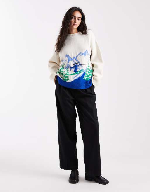ASOS DESIGN - Maglione con motivo di paesaggio ispirato allo sci, 4 di 4