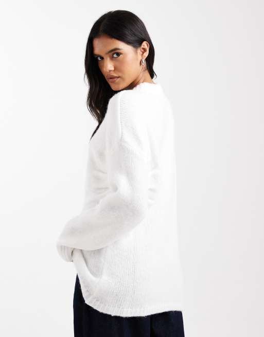 ASOS DESIGN - Maglione con pieghe sulle maniche color crema, 4 di 4