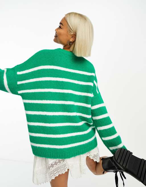ASOS DESIGN - Maglione girocollo a righe sul retro, 3 di 4