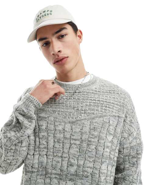 ASOS DESIGN - Maglione girocollo a trecce kaki - view 1