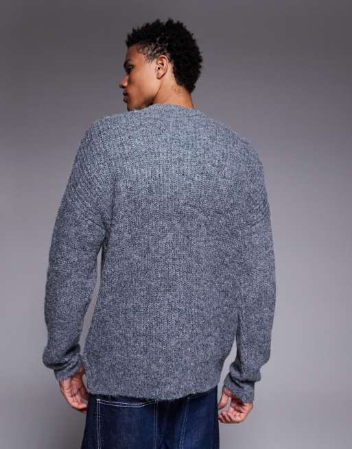 ASOS DESIGN - Maglione girocollo comodo grigio, 3 di 5