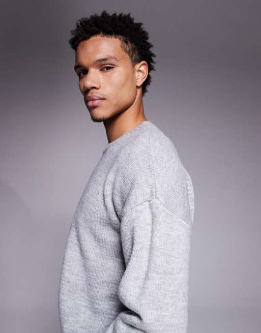 ASOS DESIGN - Maglione girocollo comodo grigio, 4 di 5
