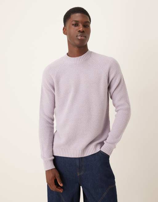 ASOS DESIGN - Maglione girocollo lavorato color malva
