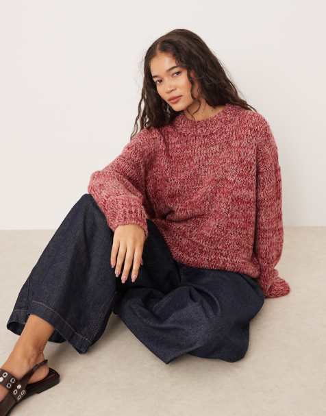 ASOS DESIGN - Maglione girocollo oversize rosa multiply - view 1