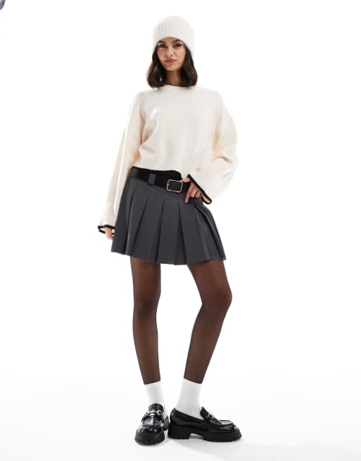 ASOS DESIGN - Maglione girocollo squadrato color crema con profili a contrasto, 3 di 4