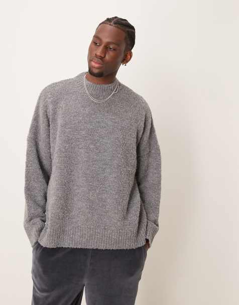ASOS DESIGN - Maglione girocollo super oversize squadrato grigio testurizzato - view 1