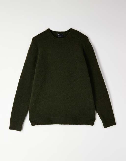 ASOS DESIGN - Maglione girocollo taglio comodo lavorato verde