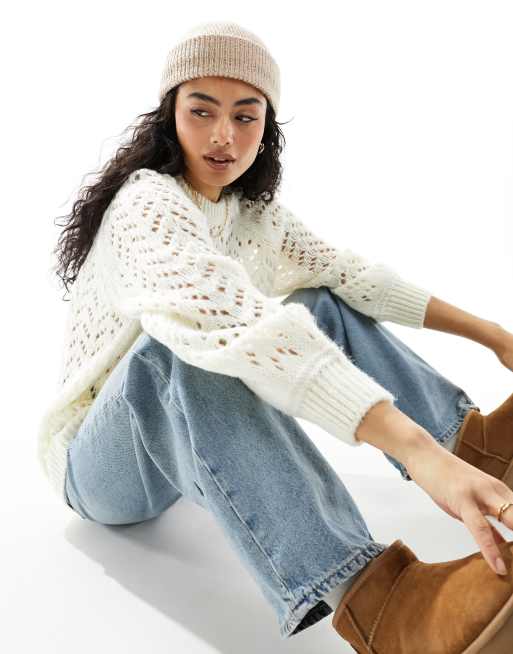 ASOS DESIGN Maglione girocollo vestibilit ampia in maglia