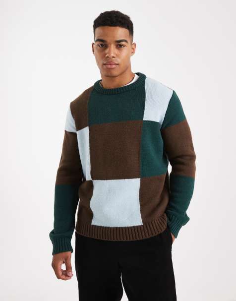 ASOS DESIGN - Maglione girocollo vestibilità comoda con stampa a scacchi - view 1