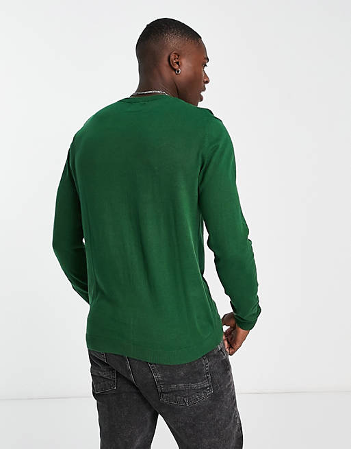 ASOS DESIGN - Maglione in maglia di cotone verde
