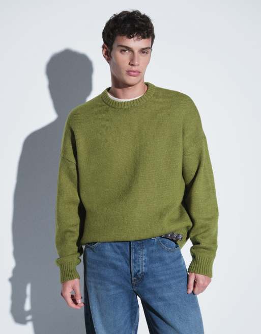 ASOS DESIGN maglione lavorato a maglia super oversize in mélange verde lime, 5 di 5