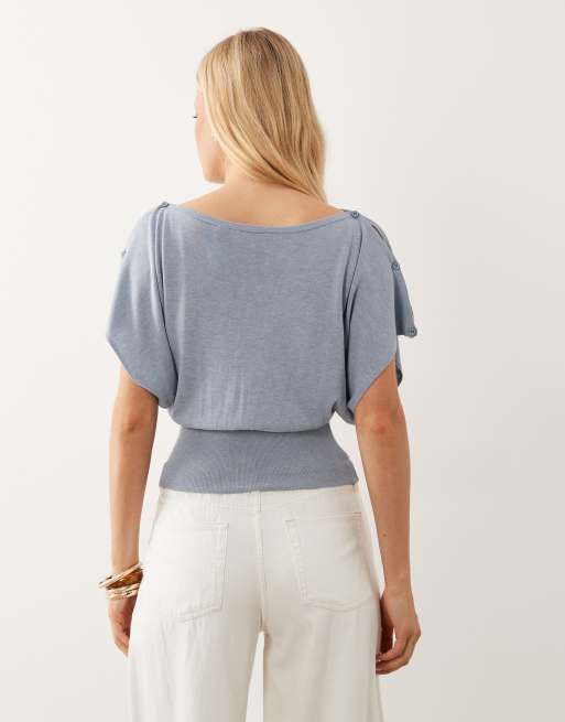 ASOS DESIGN - Maglione lavorato con bottoni multiposizione blu, 3 di 4