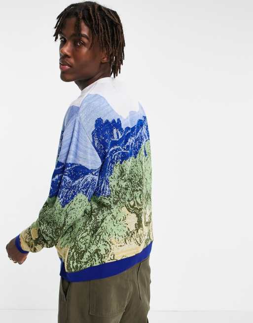 ASOS DESIGN - Maglione lavorato con quadro di ulivo stile Van Gogh, 2 di 4