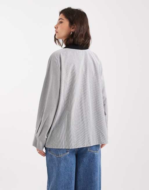 ASOS DESIGN - Maglione lavorato nero in maglia mista, 2 di 4